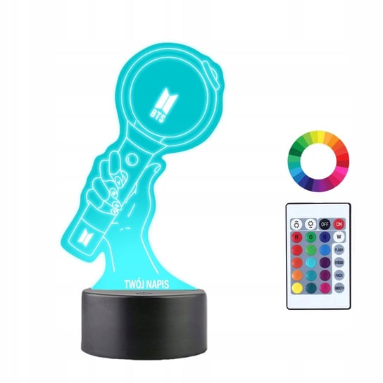Lampka Nocna 3D LED K-pop BTS Mikrofon Muzyka Plexido
