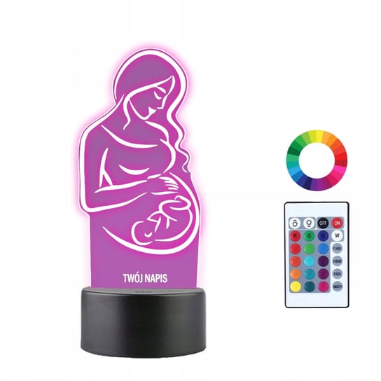 Lampka Nocna 3D LED Kobieta w Ciąży Prezent Plexido