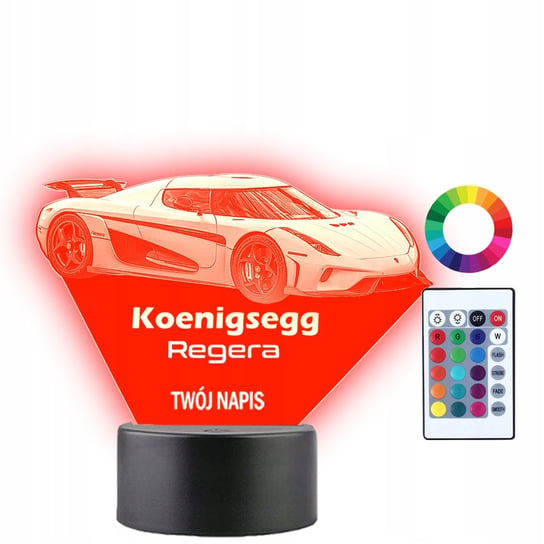 Lampka Nocna 3D LED Koenigsegg Reger Auto Prezent Plexido