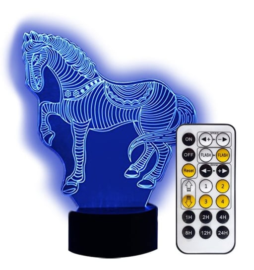 Lampka nocna 3D LED KOŃ kabel USB + PILOT Inna marka