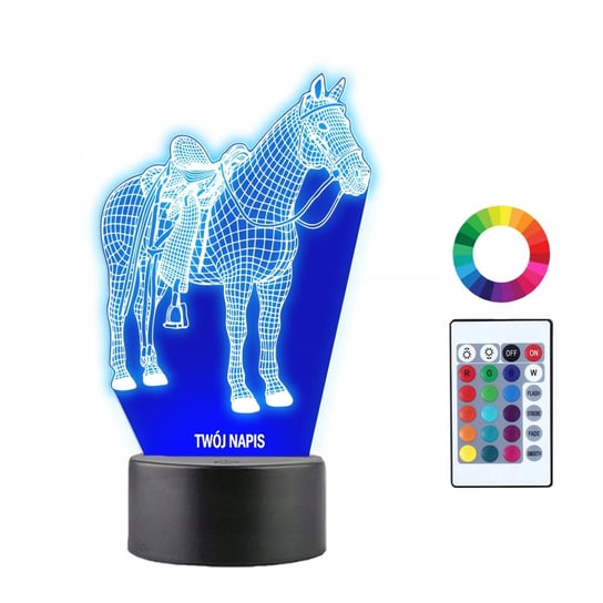 Lampka Nocna 3D LED Koń Siodło Prezent Plexido