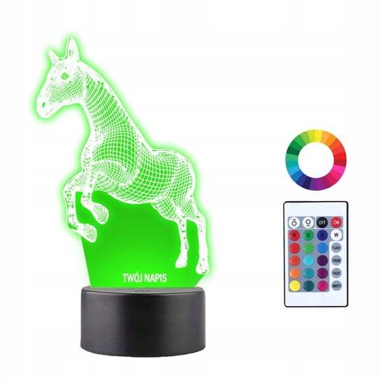 Lampka Nocna 3D LED Koń Skok Jeździectwo Prezent Plexido