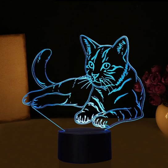 Lampka nocna 3D LED "Kot" Hologram HEDO
