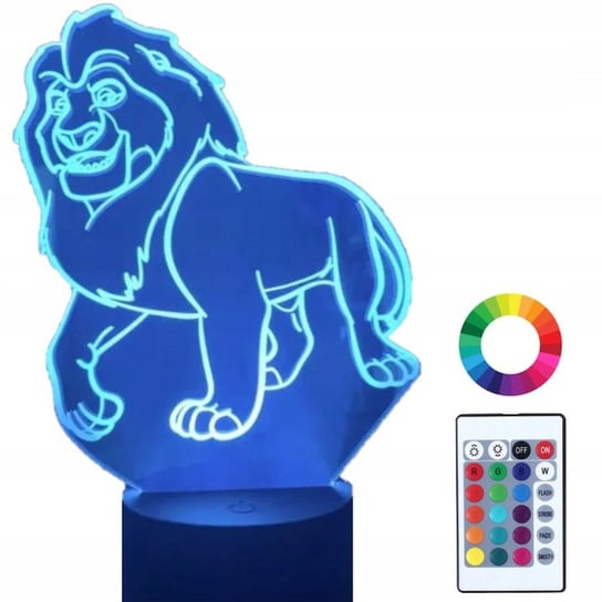 Lampka Nocna 3D LED Król Lew Simba Grawer Imię Plexido