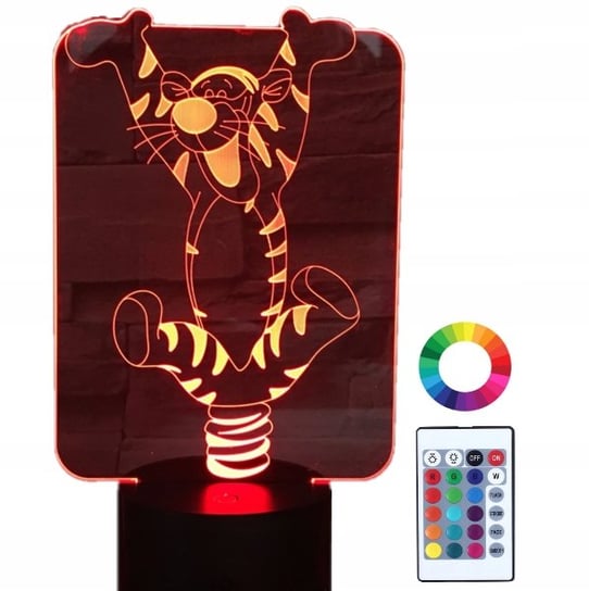 Lampka Nocna 3D Led Kubuś Puchatek Tygrysek Imię Plexido