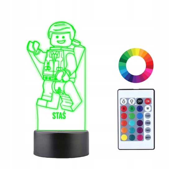 Lampka Nocna 3D Led LEGO LUDZIK BAJKA Plexido