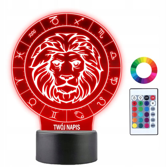 Lampka Nocna 3D LED Lew Znak Zodiaku Prezent Plexido