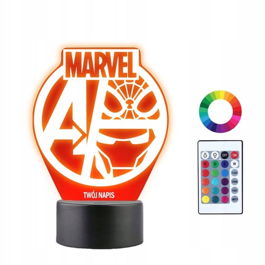 Lampka Nocna 3D LED Logo Marvel Prezent Plexido