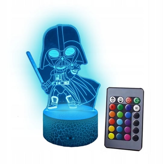 Lampka nocna 3D Led LORD VADER STAR WARS usb / baterie + pilot RGB Inna marka