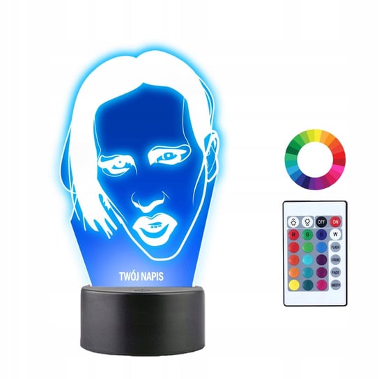 Lampka Nocna 3D LED Marilyn Manson Prezent Plexido