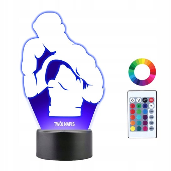 Lampka Nocna 3D LED Mężczyzna Boks Boxing Plexido