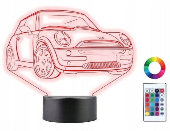 Lampka Nocna 3D Led Mini Cooper Grawer Prezent Plexido