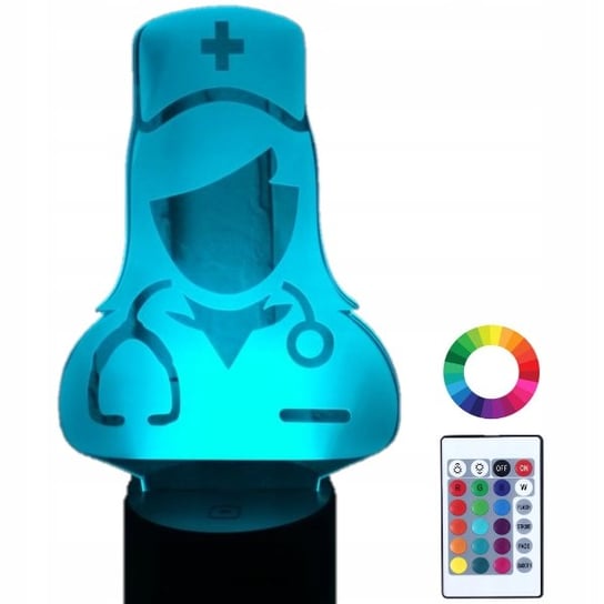 Lampka Nocna 3D LED Pielęgniarka Lekarz Grawer Plexido
