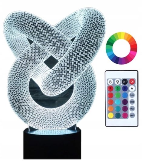 Lampka Nocna 3D LED PIERŚCIENIE RING WĘZEŁ Imię Plexido