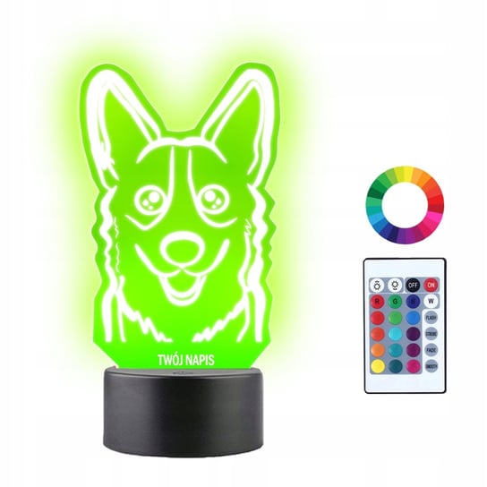 Lampka Nocna 3D LED Pies Piesek Corgi Prezent Plexido