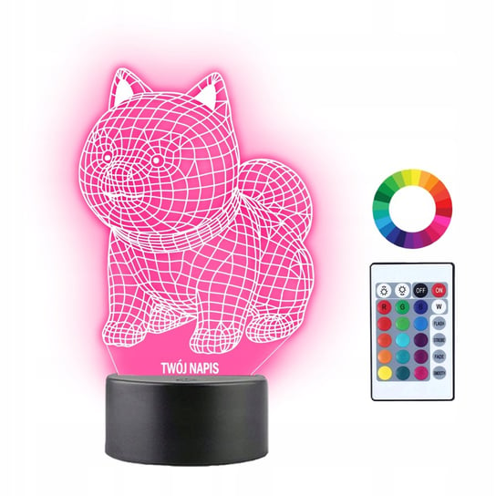 Lampka Nocna 3D LED Pies Shiba Inu Prezent Plexido