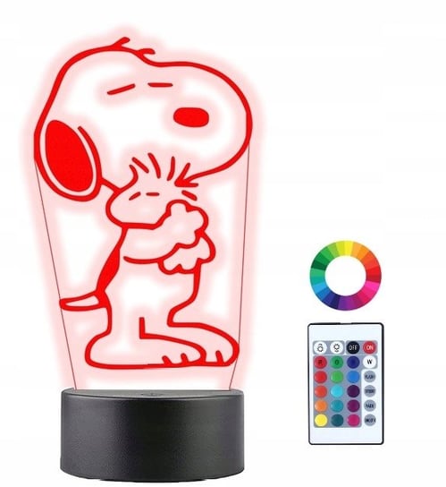Lampka Nocna 3D Led Piesek Snoopy Grawer Prezent Plexido
