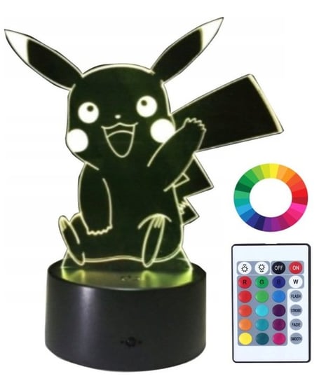 Lampka Nocna 3D Led Pikachu Pokemon Grawer Prezent Plexido