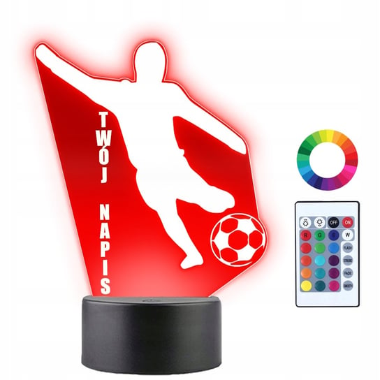 Lampka Nocna 3D LED Piłkarz Piłka Nożna Prezent Plexido