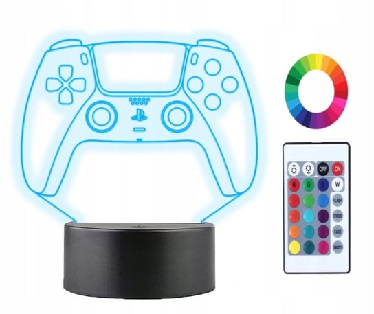 Lampka Nocna 3D Led Playstation 5 Pad Grawer Imię Plexido