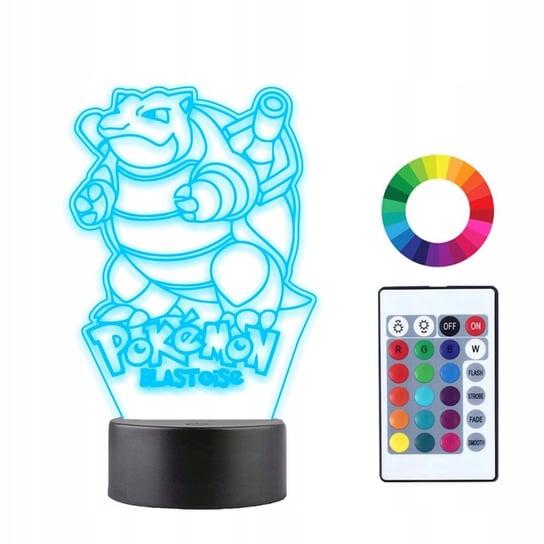 Lampka Nocna 3D LED Pokemon BLASTOISE Prezent Plexido