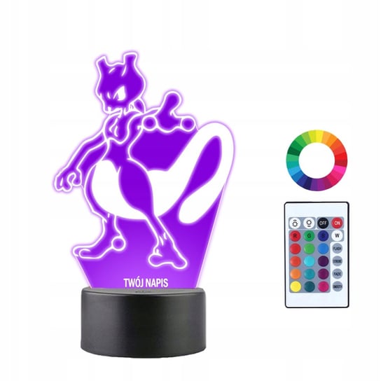 Lampka Nocna 3D LED Pokemon Mew Two Anime Plexido