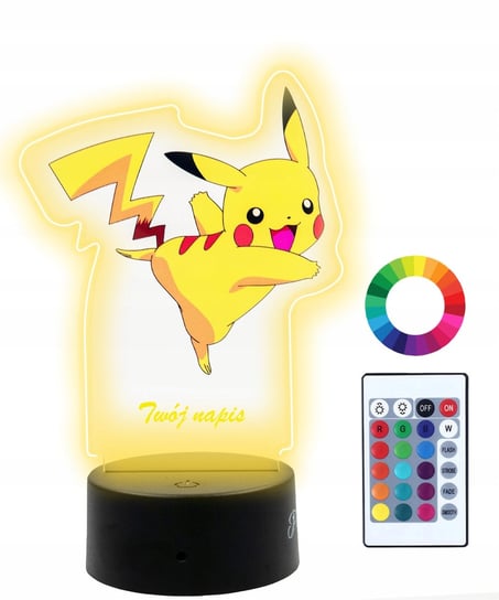 Lampka Nocna 3D LED Pokemon Pikachu Plexido