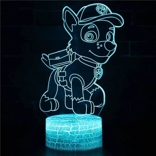 Lampka Nocna 3D Led Psi Patrol Chase Wielokolorowa Lampa Na Pilot 16 Kolor Inna marka