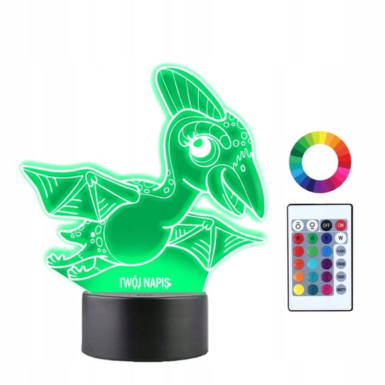 Lampka Nocna 3D LED Pterodaktyl Dinozaur Prezent Plexido