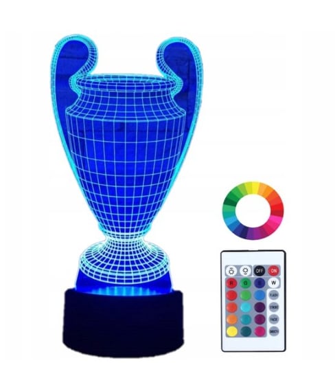 Lampka Nocna 3D Led Puchar Mistrzów Grawer Prezent Plexido