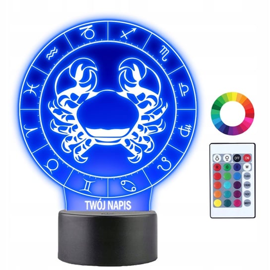 Lampka Nocna 3D LED Rak Znak Zodiaku Prezent Plexido