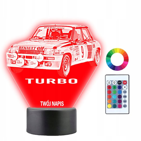 Lampka Nocna 3D LED Renault Turbo Reno Prezent Plexido