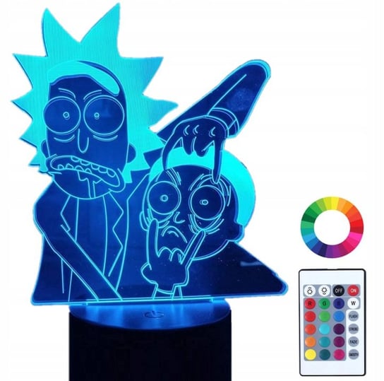 Lampka Nocna 3D Led Rick And Morty Grawer Imię Plexido
