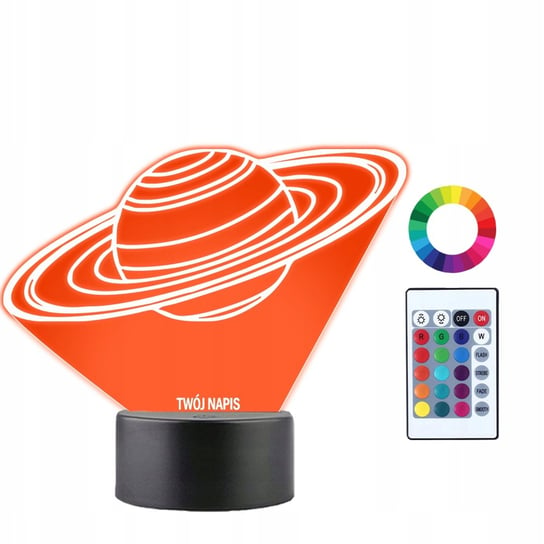 Lampka Nocna 3D Led Saturn Planeta Prezent Plexido