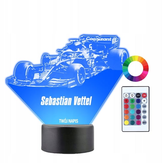 Lampka Nocna 3D Led Sebastian Vettel Kierowca F1 Plexido