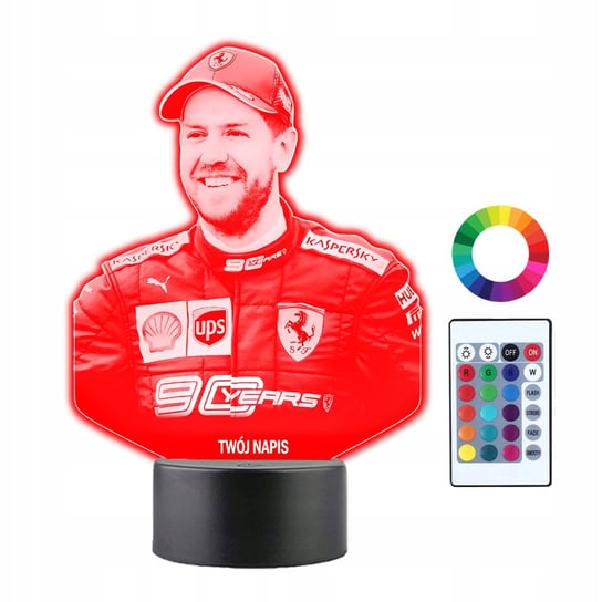 Lampka Nocna 3D Led Sebastian Vettel Kierowca F1 Plexido