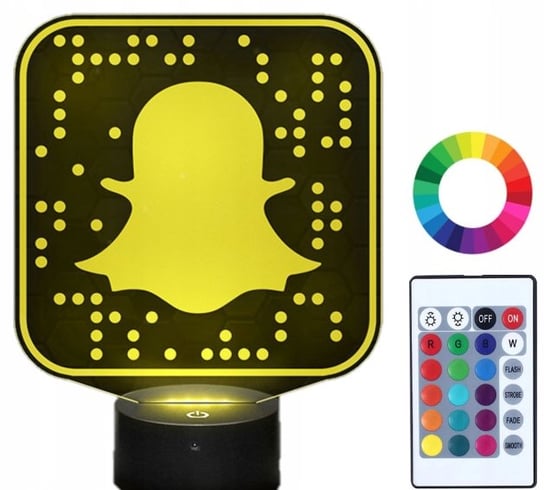 Lampka Nocna 3D LED Snapchat Logo Grawer Imię Plexido