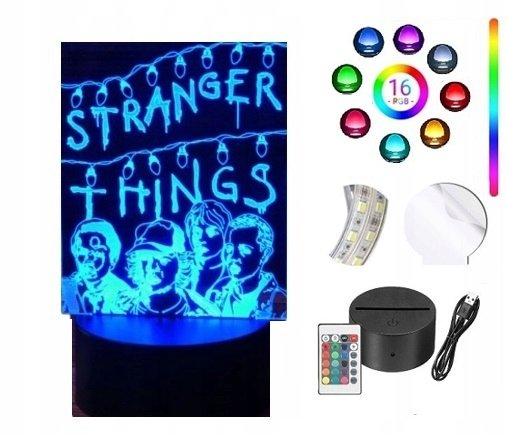 Stranger Things Led Lampka Nocna 3D Led Stranger Things Grawer Imię - Plexido | Sklep EMPIK.COM