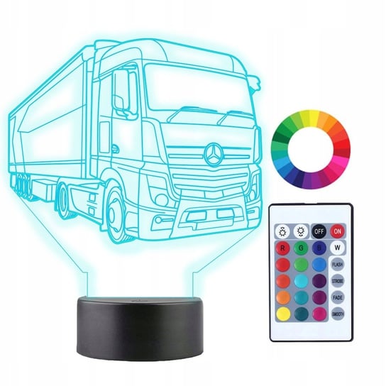Lampka Nocna 3D Led Tir Ciężarówka Mercedes Plexido