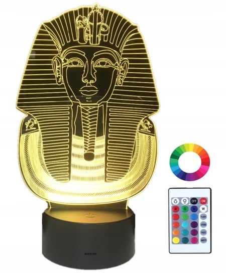 Lampka Nocna 3D Led Tutenchamon Egipt Grawer Imię Plexido