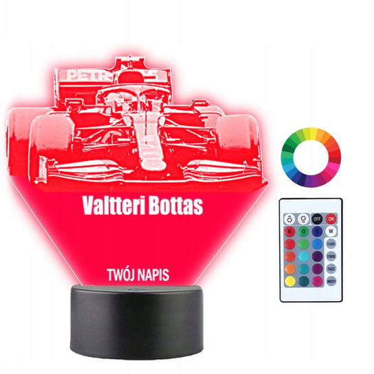 Lampka Nocna 3D Led Valtteri Bottas Formuła1 Plexido