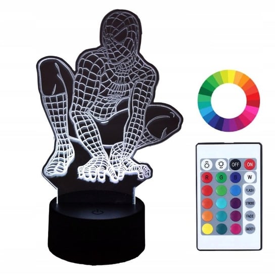 Lampka Nocna 3D Led Z Imieniem Grawer Spider-Man Plexido