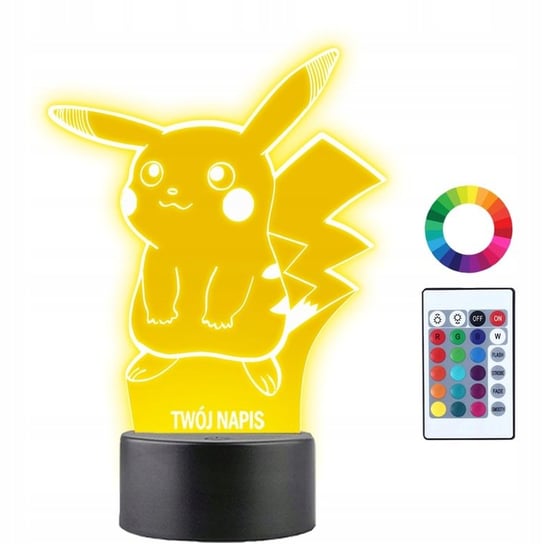 Lampka Nocna 3D Led Z Imieniem Pokemon Pikachu Plexido
