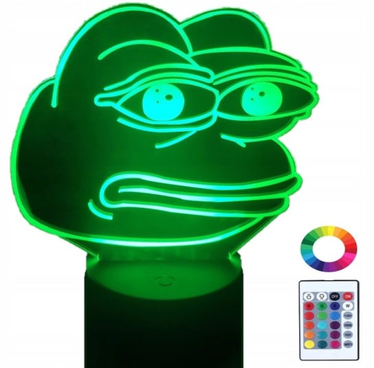 Lampka Nocna 3D Led Żaba Pepe Memy Grawer Imię Plexido