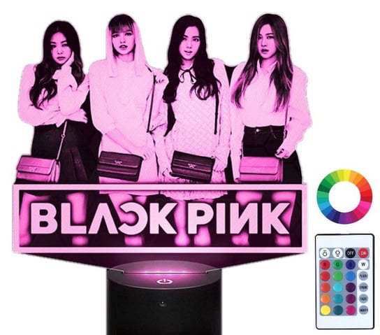 Lampka Nocna 3D LED Zespół Black Pink K-Pop Grawer Plexido