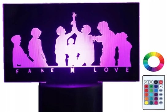 Lampka Nocna 3D LED Zespół BTS K-Pop Grawer Imię Plexido