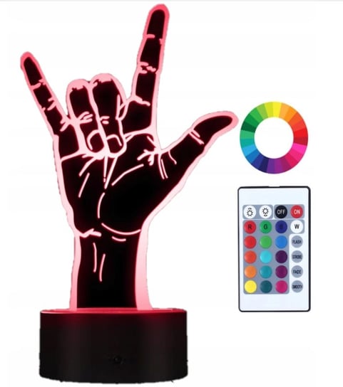 Lampka Nocna 3D LED znak Rock and Roll Grawer Imię Plexido