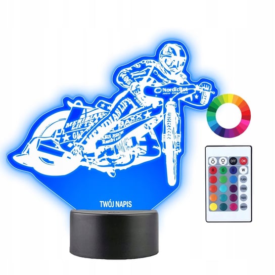 Lampka Nocna 3D Led Żużel Motor Prezent Plexido