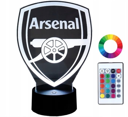 Lampka Nocna 3D Z Imieniem Led Piłka Nożna Arsenal Plexido