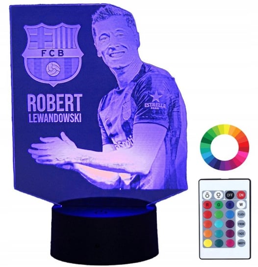 Lampka Nocna 3Dled Robert Lewandowski Fc Barcelona Plexido